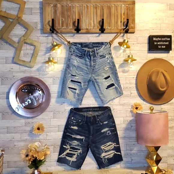 2 Pair of Mens American Eagle Jean Shorts - Picture 1 of 8